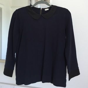 J. Crew Collared Sweatshirt with 3/4 Sleeve.