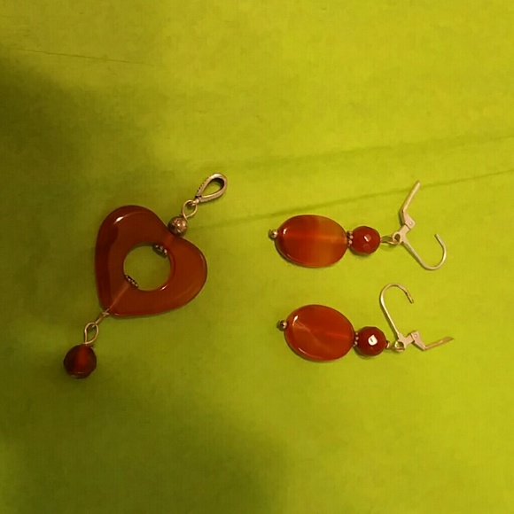 Earrings with matching pendant