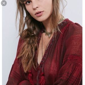 Free People Red Rouge Tunic Dress