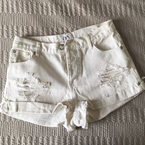 Destroyed White Shorts