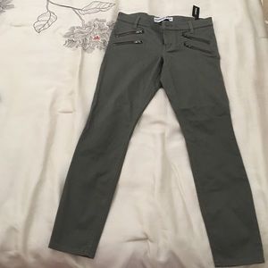 Express army green ankle leggings