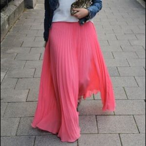 Bright pink maxi skirt