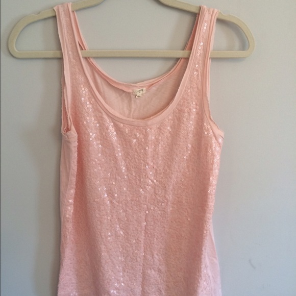 J. Crew sequin light pink tank top