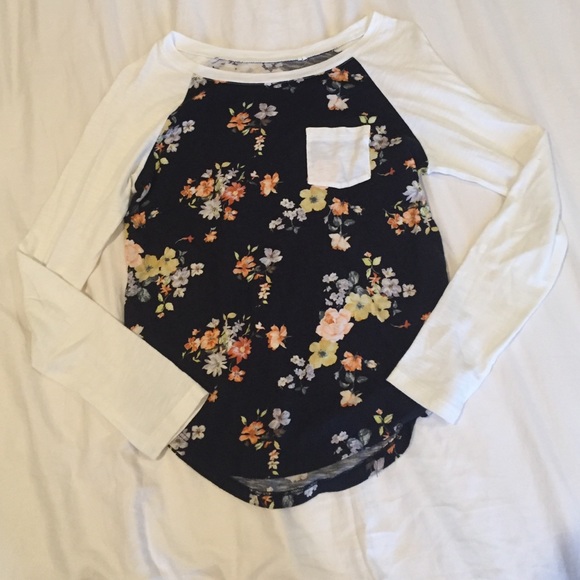 Floral baseball tee