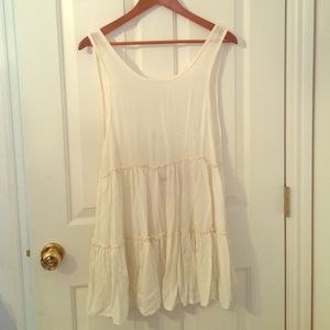 Brandy Melville open back cream tiered mini dress