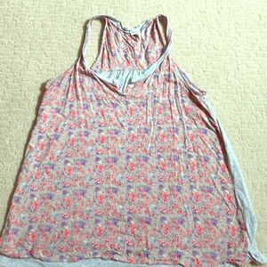 Two toned floral/gray Splendid tank