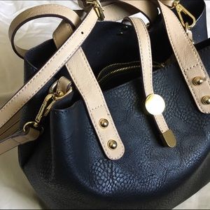 Everyday shoulder / crossbody black satchel