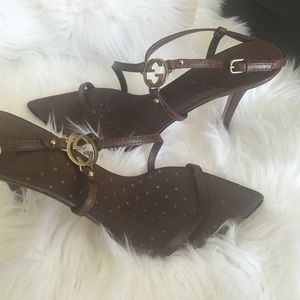 Gucci Brown Strappy Shoes