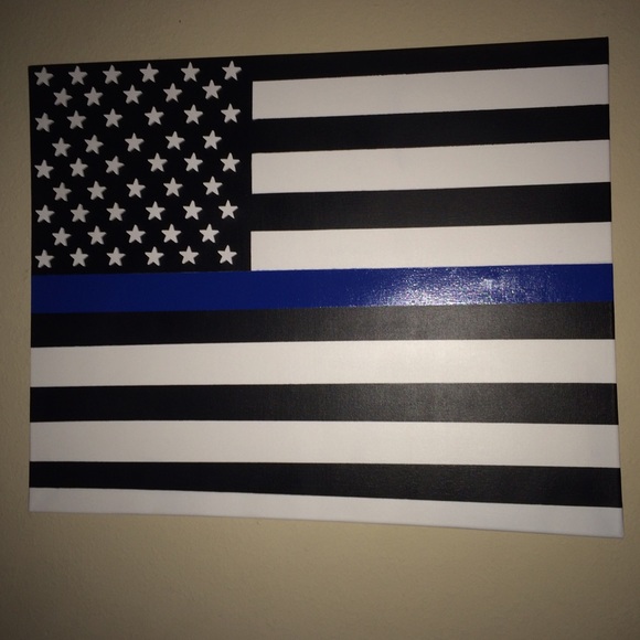 Canvas hand painted support law enforcement