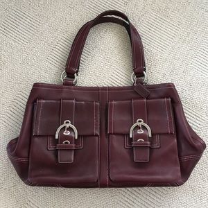 Coach leather tote for work or school