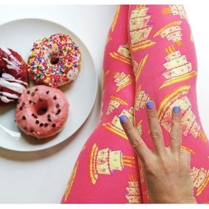 LuLaRoe Anniversary Birthday Cake Leggings
