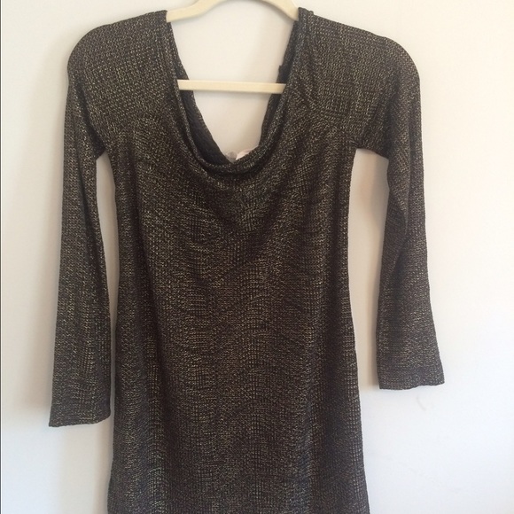 BCBGeneration sequin off the shoulder dress