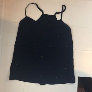 Navy And Gold Star Detail Tank | Size S