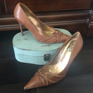 Brown stiletto heels