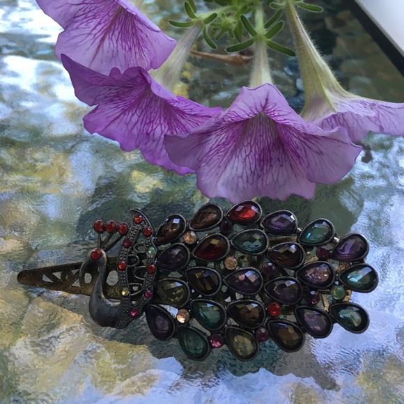 Peacock Gem Hair Clip