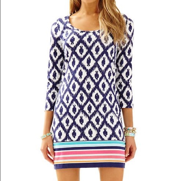 Beacon T-Shirt Dress- Bright Navy Little Fish