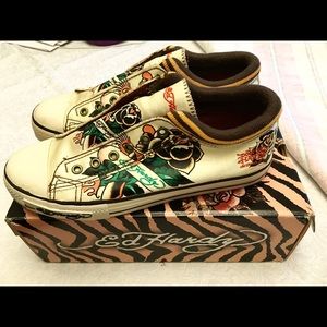 Ed Hardy Low-Rise Sneakers-Rose print