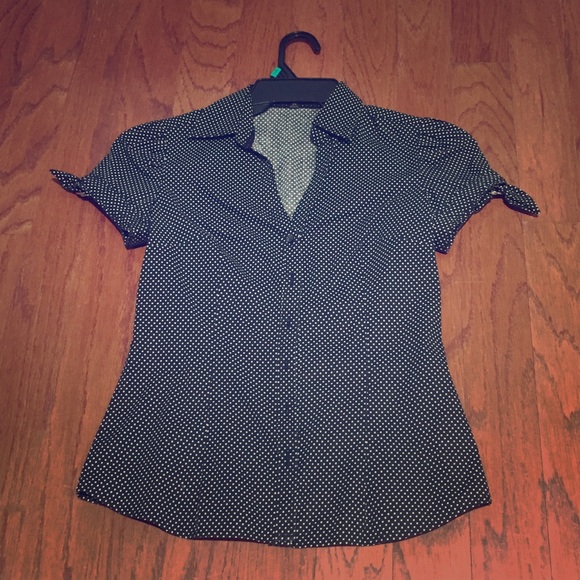 Express black polka dot shirt