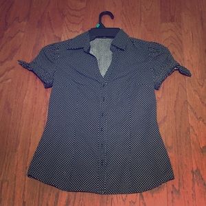 Express black polka dot shirt