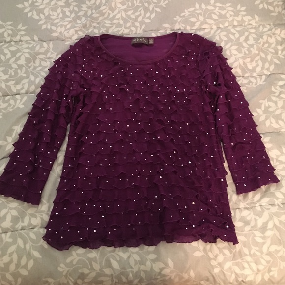 Long sleeve, ruffle shirt