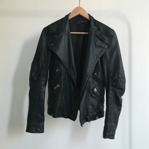 Zara Real Moto Leather Jacket, XS