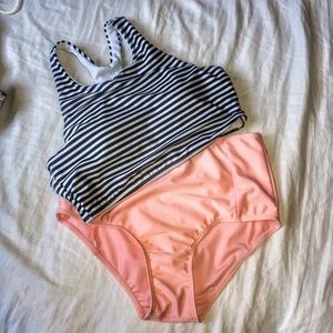 High waisted two piece swim suit