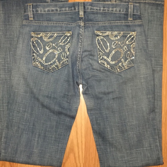 BEBE Bootcut Stretch Jeans w/ Rhinestones 32x34