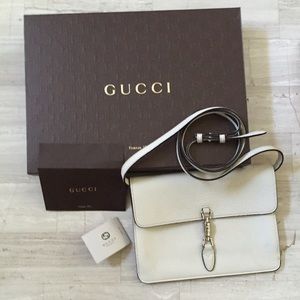 Gucci White Leather Cross Body/Clutch