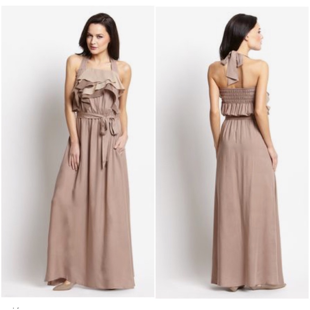 Ryu: Ruffle Halter maxi dress
