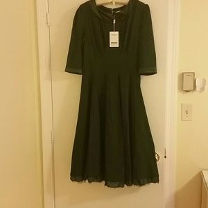 Retro swing dress Forest green