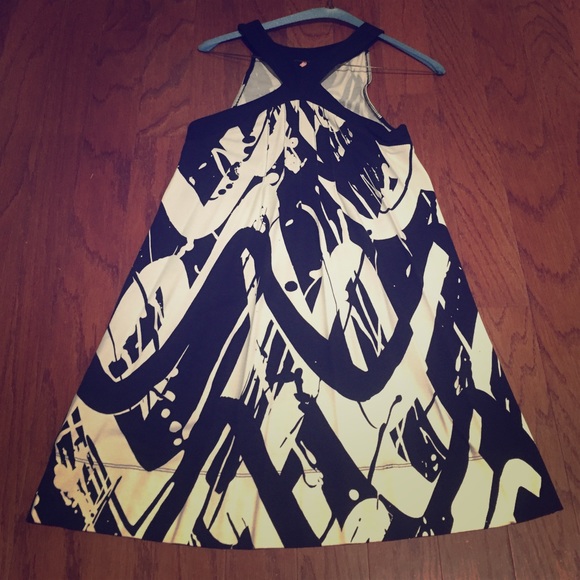 Express black and white mini dress