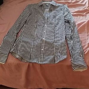 Black and white striped button down shirt