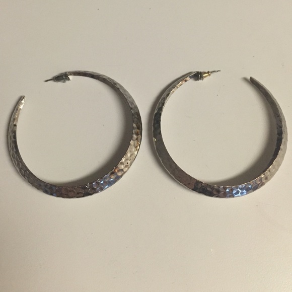 Silver Curved Hoop Earrings