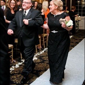 Black Lace Off the Shoulder Gown