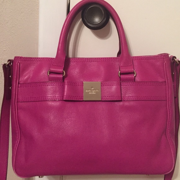 Magenta Kate spade structured tote bag