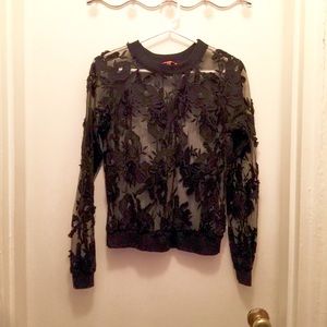 Sassy Sheer Floral Embroidered Top