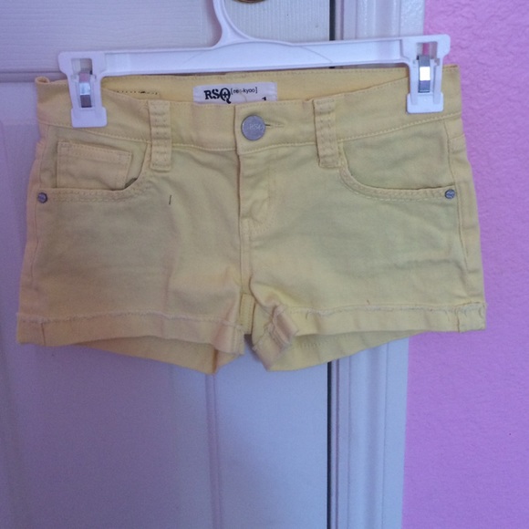 Yellow jean shorts