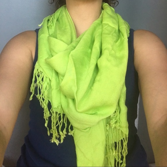 Lime green pashmina scarf
