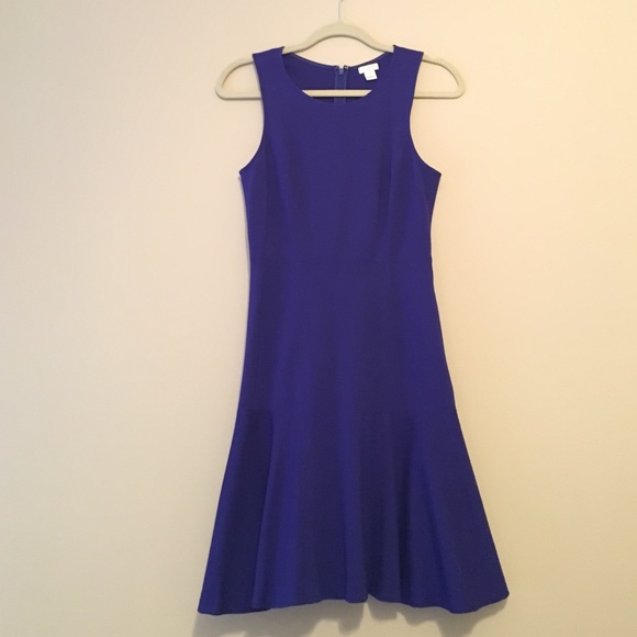 Jcrew flounce hem ruffle racerback blue dress 4