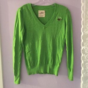 Green Hollister V-Neck Sweater