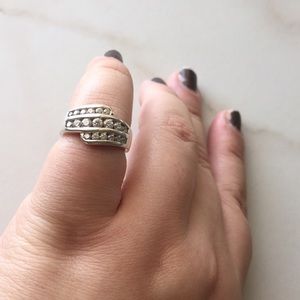 Sterling silver ring with CZ cubic zirconia stones