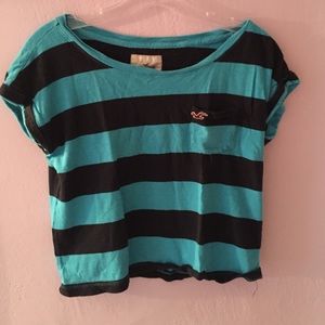 Striped Hollister Cropped Tee