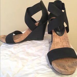 Barely worn black bcbgeneration elastic wedge 9