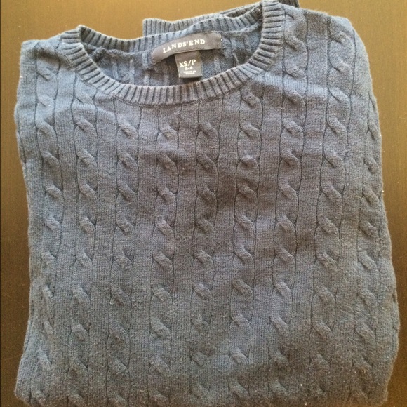 Lands End Cable Knit Crewneck