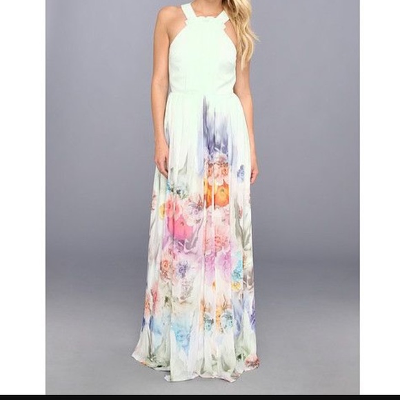 Ted Baker mint floral maxi dress