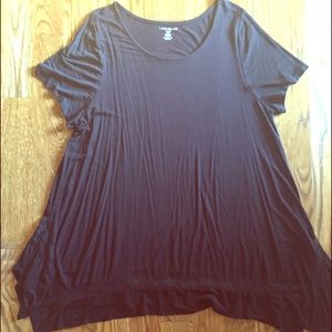 Lace hemmed pico top