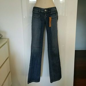 Wet Seal Blue Asphalt Boot Cut Jeans Size 00