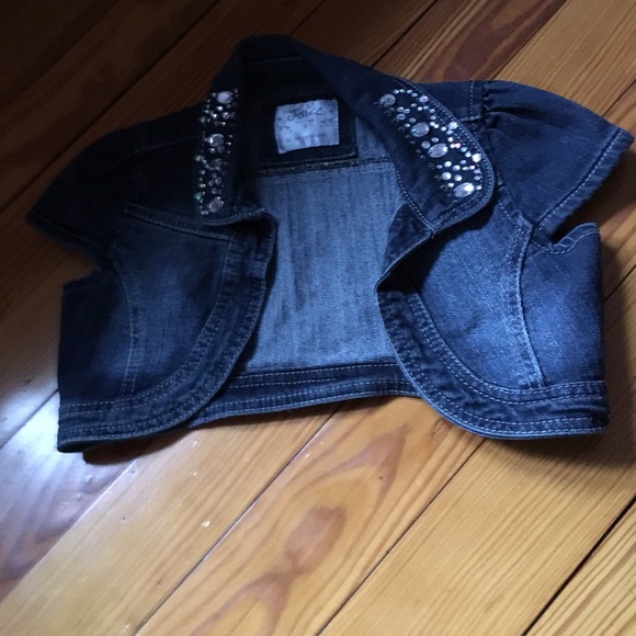 Girls cropped jean jacket