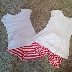SOLD Girls bundle 2 shorts and 2 shirts.