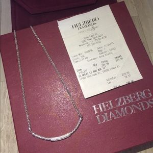 Helzberg Diamond SsWheat CZ Bar Necklace